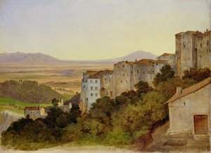 Widok Olevano, 1821-24 (olej na papierze na płótnie)
